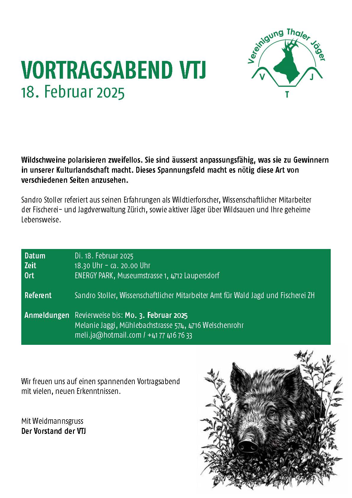 Vortragabend über die geheime Lebensweise der Wildsau